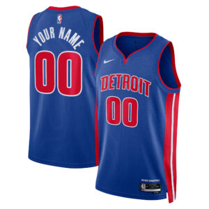 Unisex Nike Blue Detroit Pistons Swingman Custom Jersey - Icon Edition