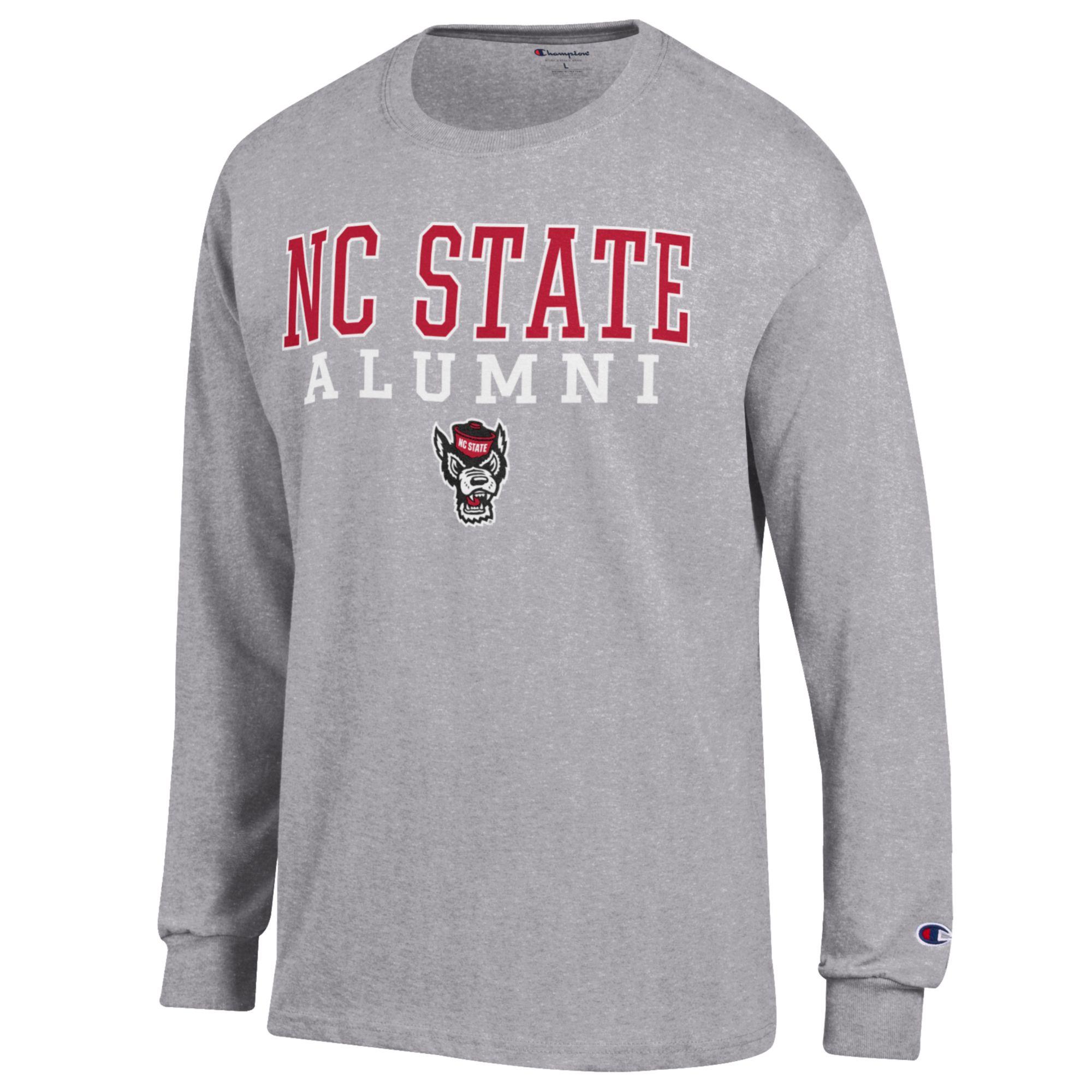 Men's Champion Gray NC State Wolfpack Alumni Logo Stack Long Sleeve T-Shirt - Image 6