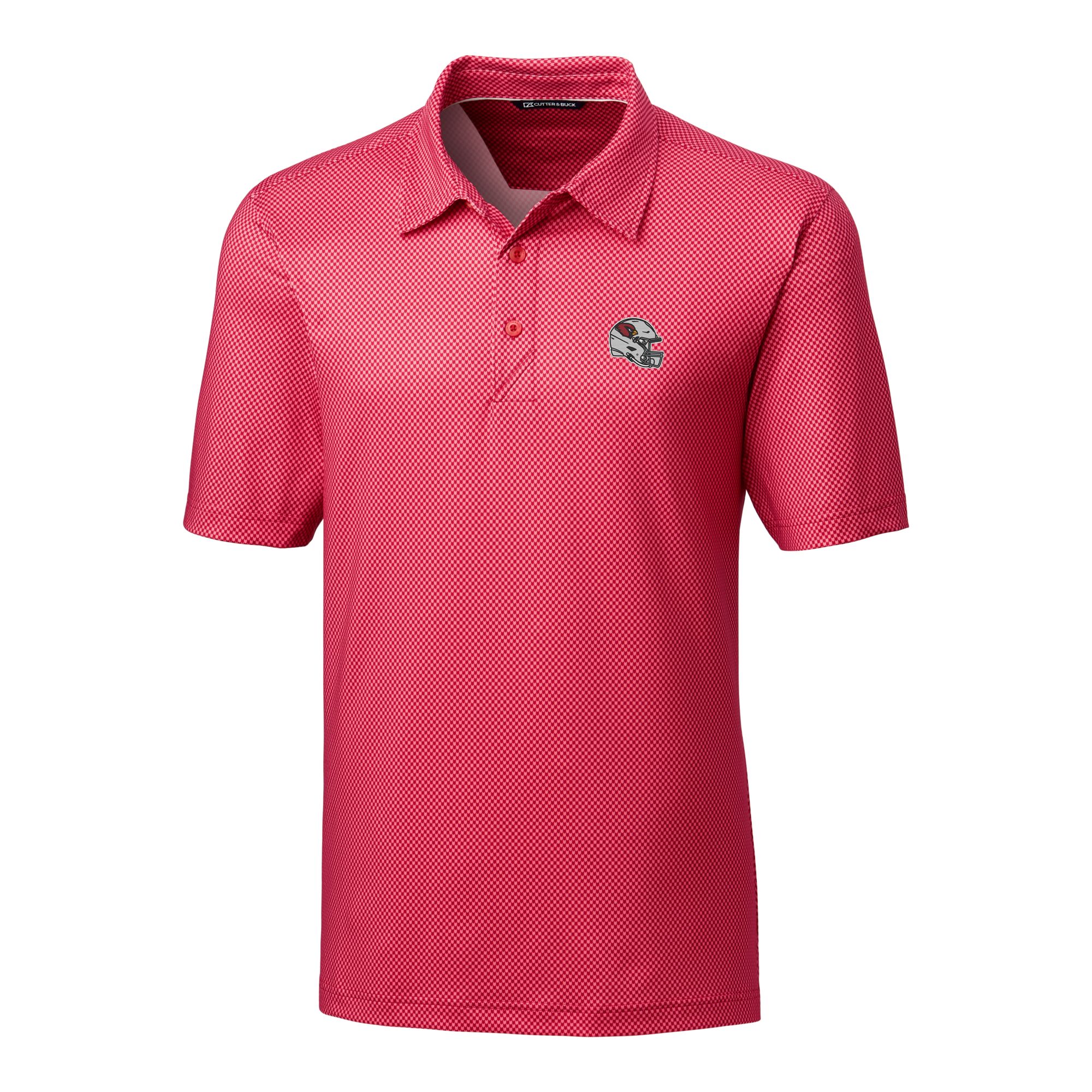 Men's Cutter & Buck Red Arizona Cardinals Helmet Pike Mini Pennant Print Stretch Polo - Image 5