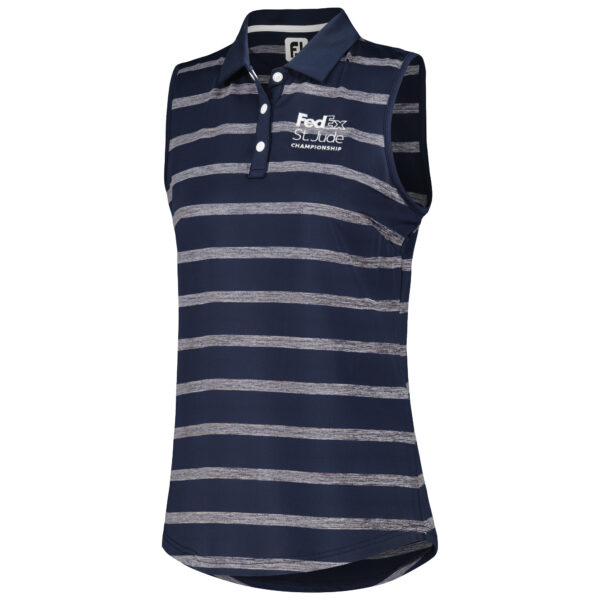 Women's FootJoy Navy FedEx St. Jude Championship Sleeveless ProDry Polo - Image 7