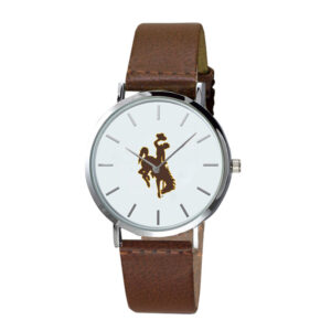 Men's Brown Wyoming Cowboys Plexus Leather Watch