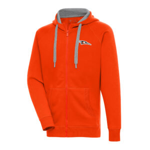 Men's Antigua  Orange Delmarva Shorebirds Victory Full-Zip Hoodie