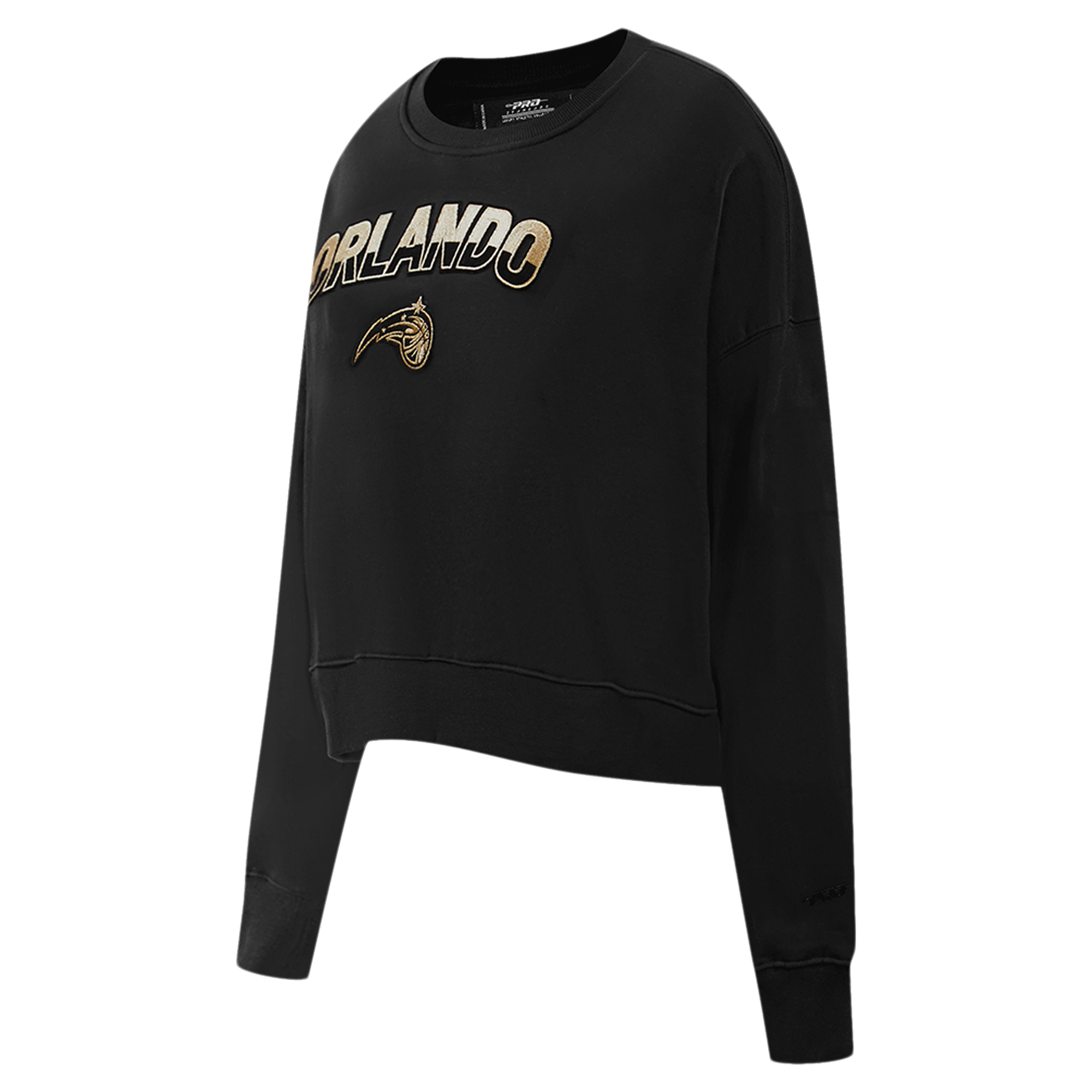 Women's Pro Standard Black Orlando Magic Glam Cropped Pullover Sweatshirt - Image 5
