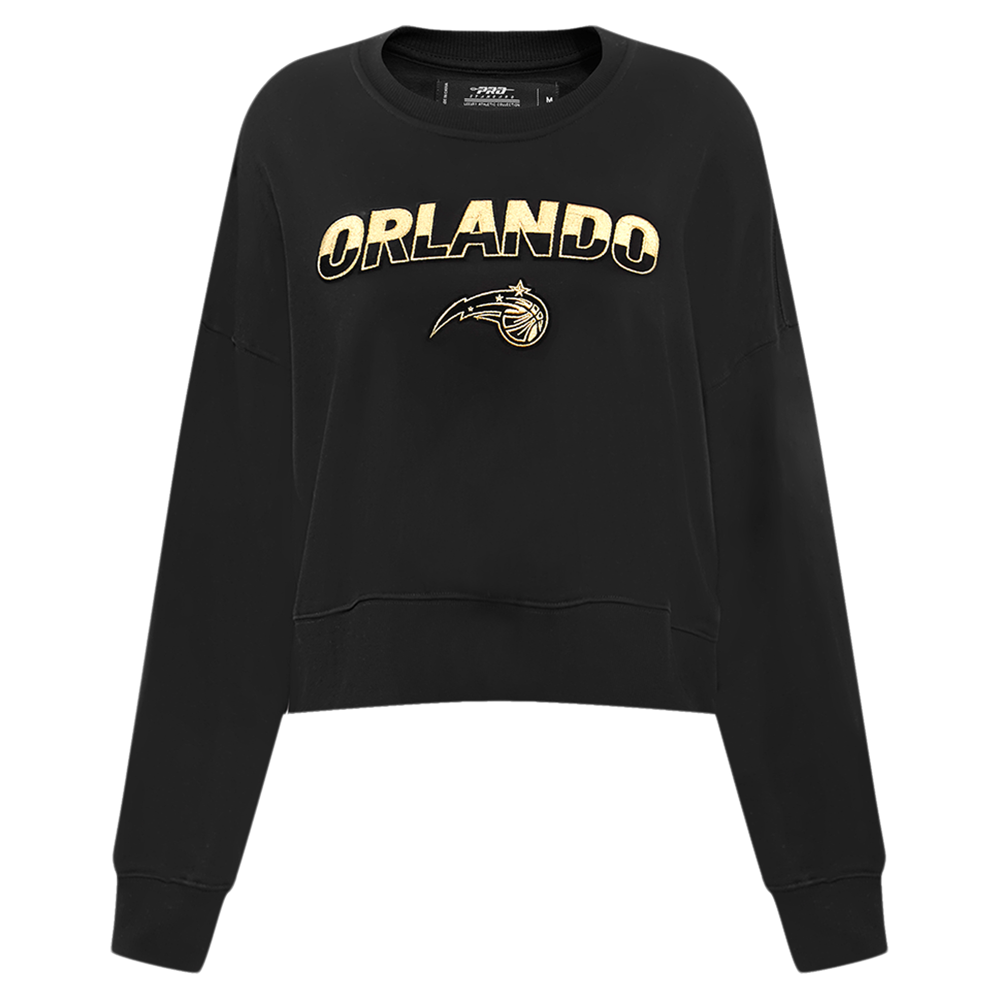 Women's Pro Standard Black Orlando Magic Glam Cropped Pullover Sweatshirt - Image 13