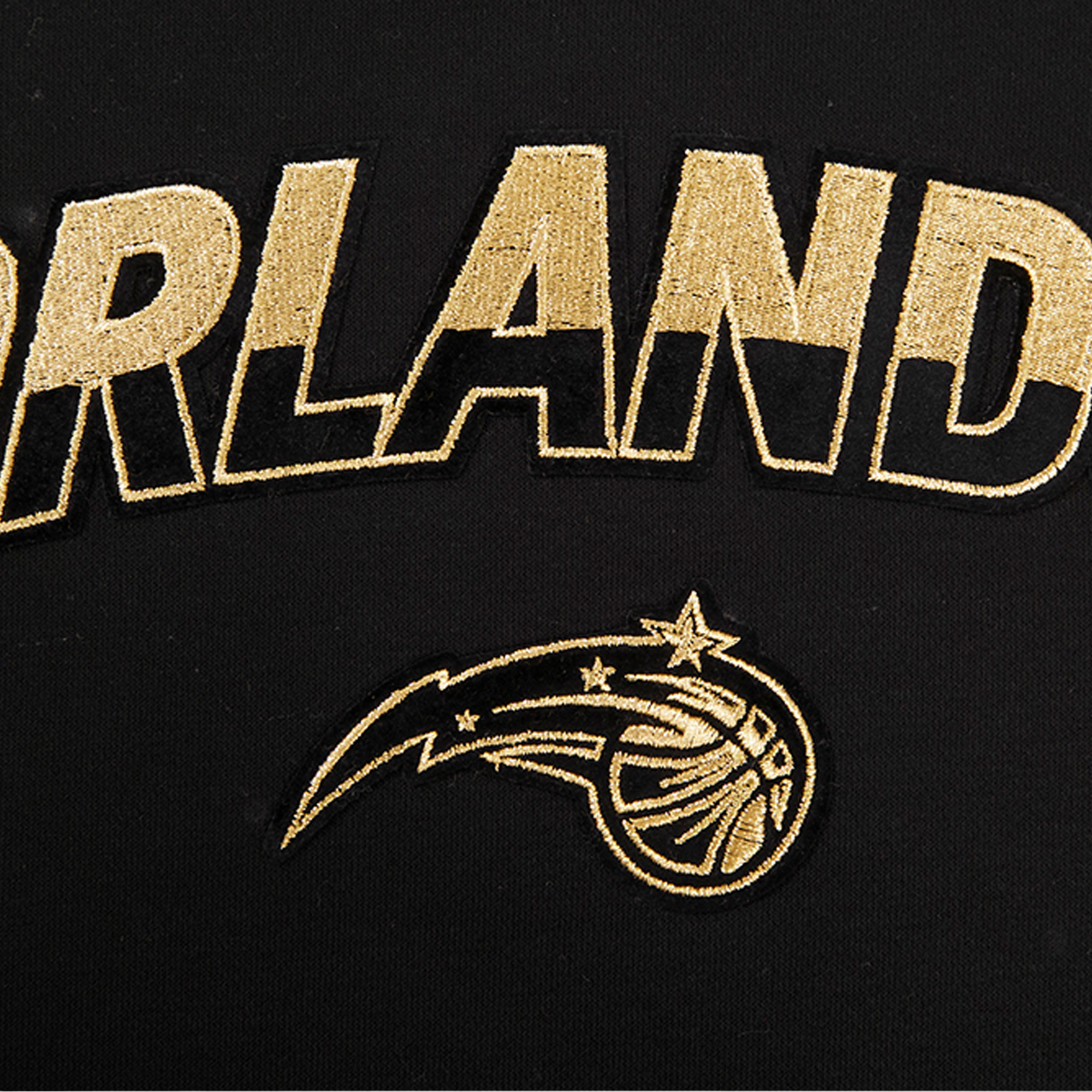 Women's Pro Standard Black Orlando Magic Glam Cropped Pullover Sweatshirt - Image 16