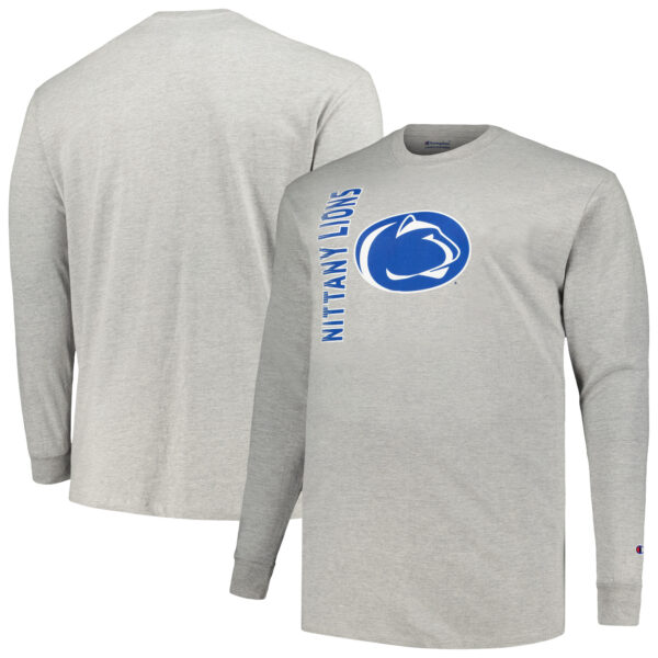 Men's Champion Heather Gray Penn State Nittany Lions Big & Tall Mascot Long Sleeve T-Shirt - Image 5