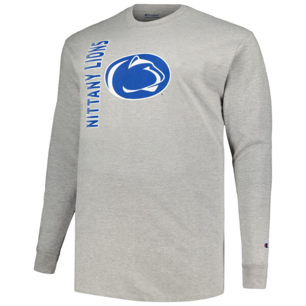 Men's Champion Heather Gray Penn State Nittany Lions Big & Tall Mascot Long Sleeve T-Shirt - Image 6