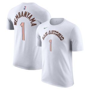 Men's Nike Victor Wembanyama White San Antonio Spurs 2023/24 City Edition Name & Number T-Shirt