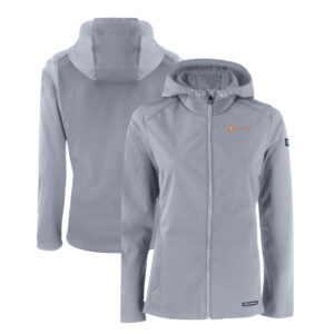 Women's Cutter & Buck  Gray Tennessee Volunteers Alumni Evoke Eco Softshell Recycled Full-Zip Jacket