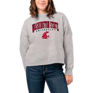 Women's League Collegiate Wear  Ash Washington State Cougars 1636 Boxy Pullover Sweatshirt