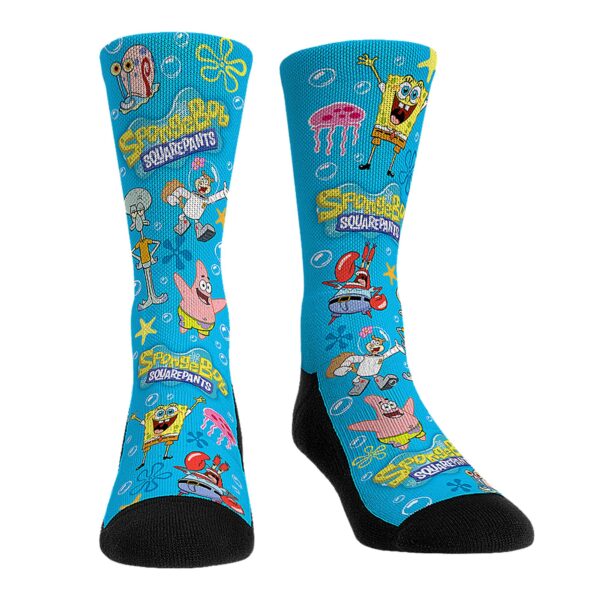 Unisex Rock Em Socks SpongeBob SquarePants All Over Icons Crew Socks