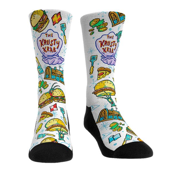 Unisex Rock Em Socks SpongeBob SquarePants Krusty Krab All-Over Icons Crew Socks