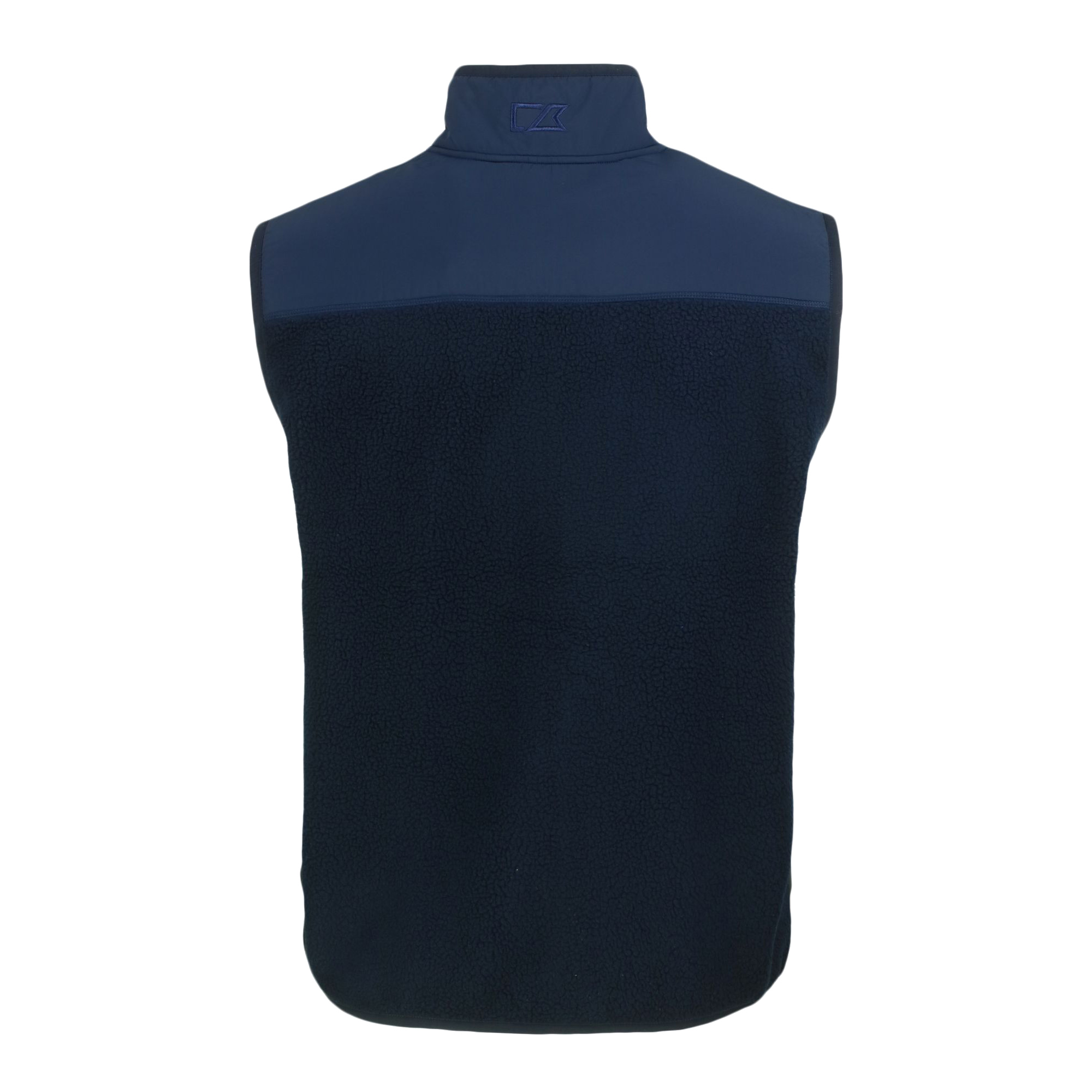 Men's Cutter & Buck Navy Syracuse Orange Cascade Eco Sherpa Fleece Full-Zip Vest - Image 4