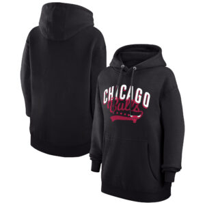 Women's G-III 4Her by Carl Banks  Black Chicago Bulls Filigree Logo Pullover Hoodie
