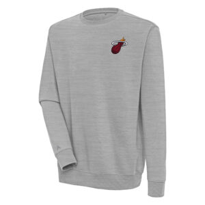 Men's Antigua  Heather Gray Miami Heat Victory Pullover Sweatshirt