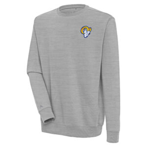Men's Antigua  Heather Gray Los Angeles Rams Victory Pullover Sweatshirt