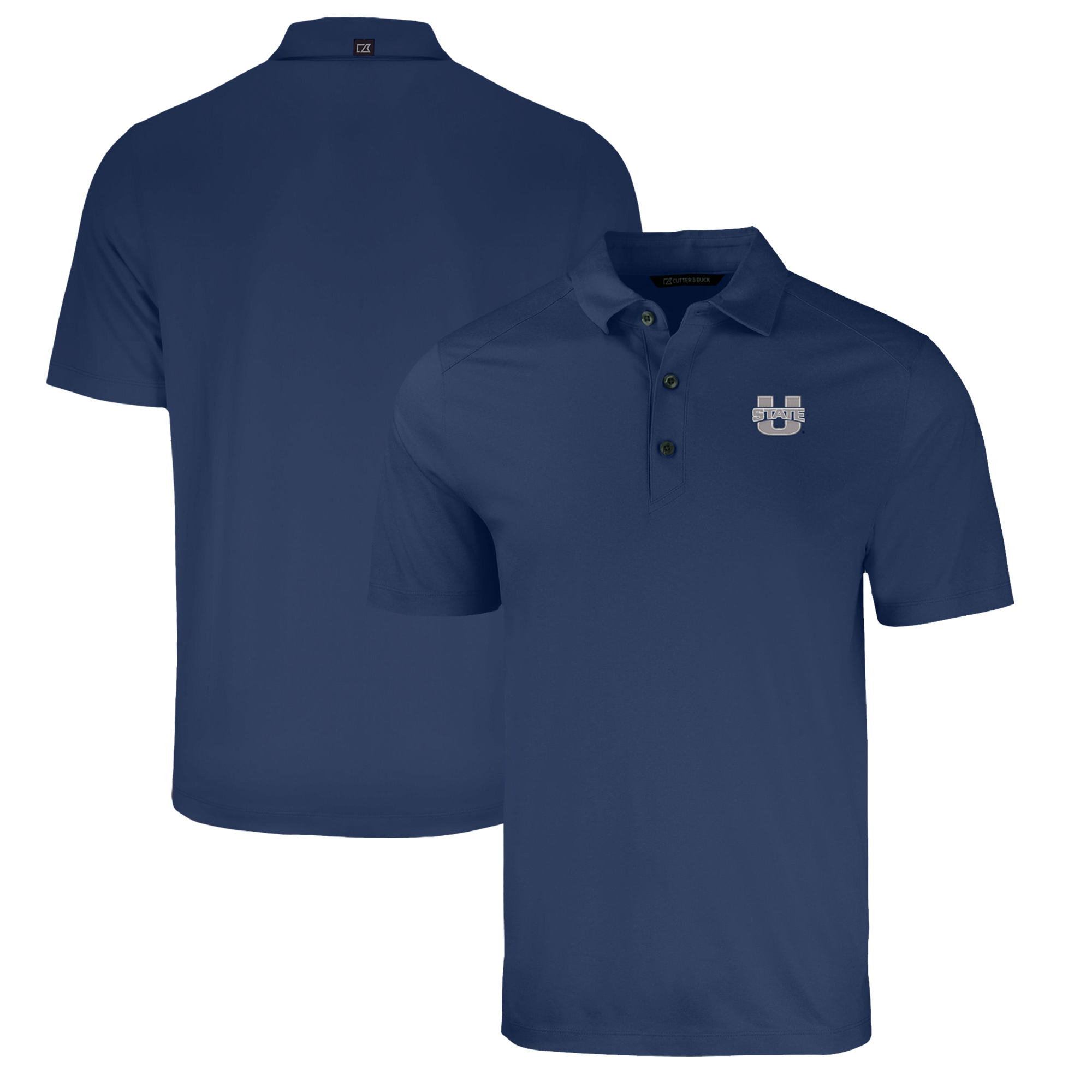 Men's Cutter & Buck Heather Navy Utah State Aggies Big & Tall Forge Eco Stretch Recycled Polo - Image 5