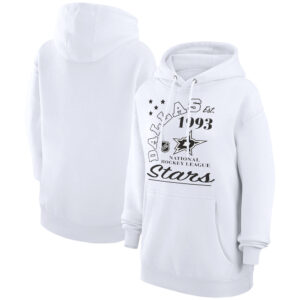 Men's Starter  White Dallas Stars Arch City Team Graphic Fleece Pullover Hoodie