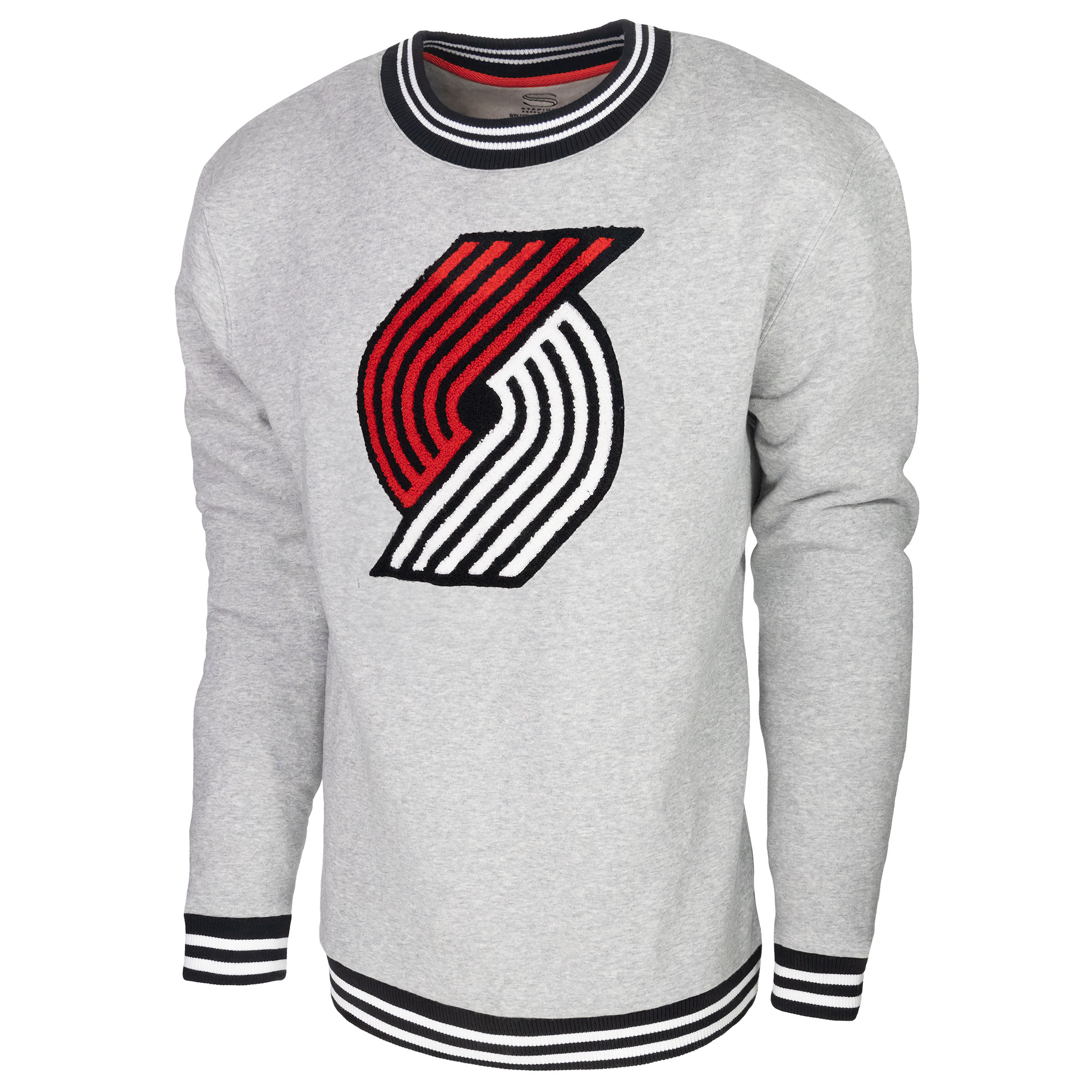 Men's Stadium Essentials Heather Gray Portland Trail Blazers Club Level Pullover Sweatshirt - Image 6