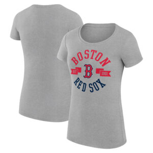 Women's G-III 4Her by Carl Banks Heather Gray Boston Red Sox City Graphic Fitted T-Shirt