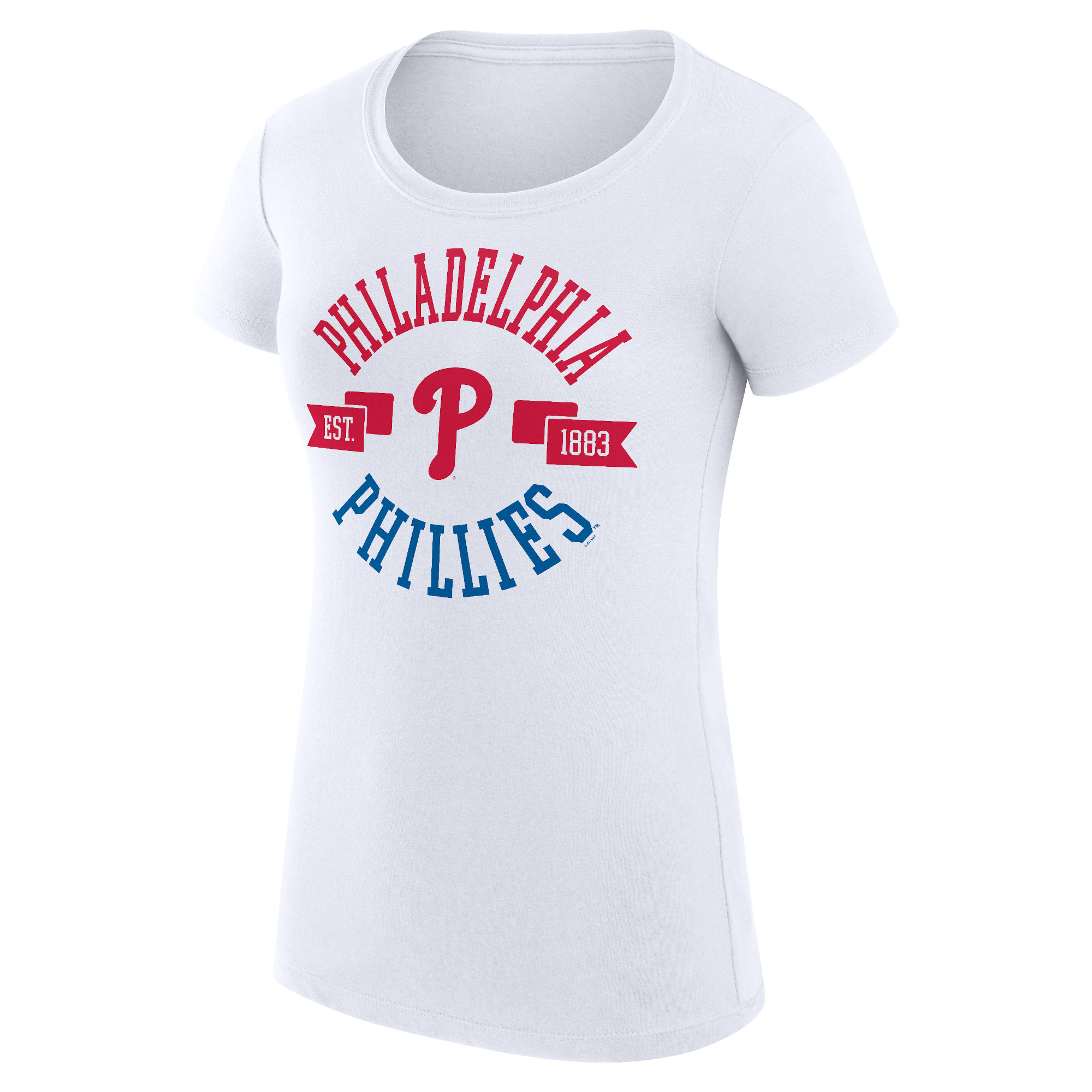 Women's G-III 4Her by Carl Banks White Philadelphia Phillies City Graphic Fitted T-Shirt - Image 6