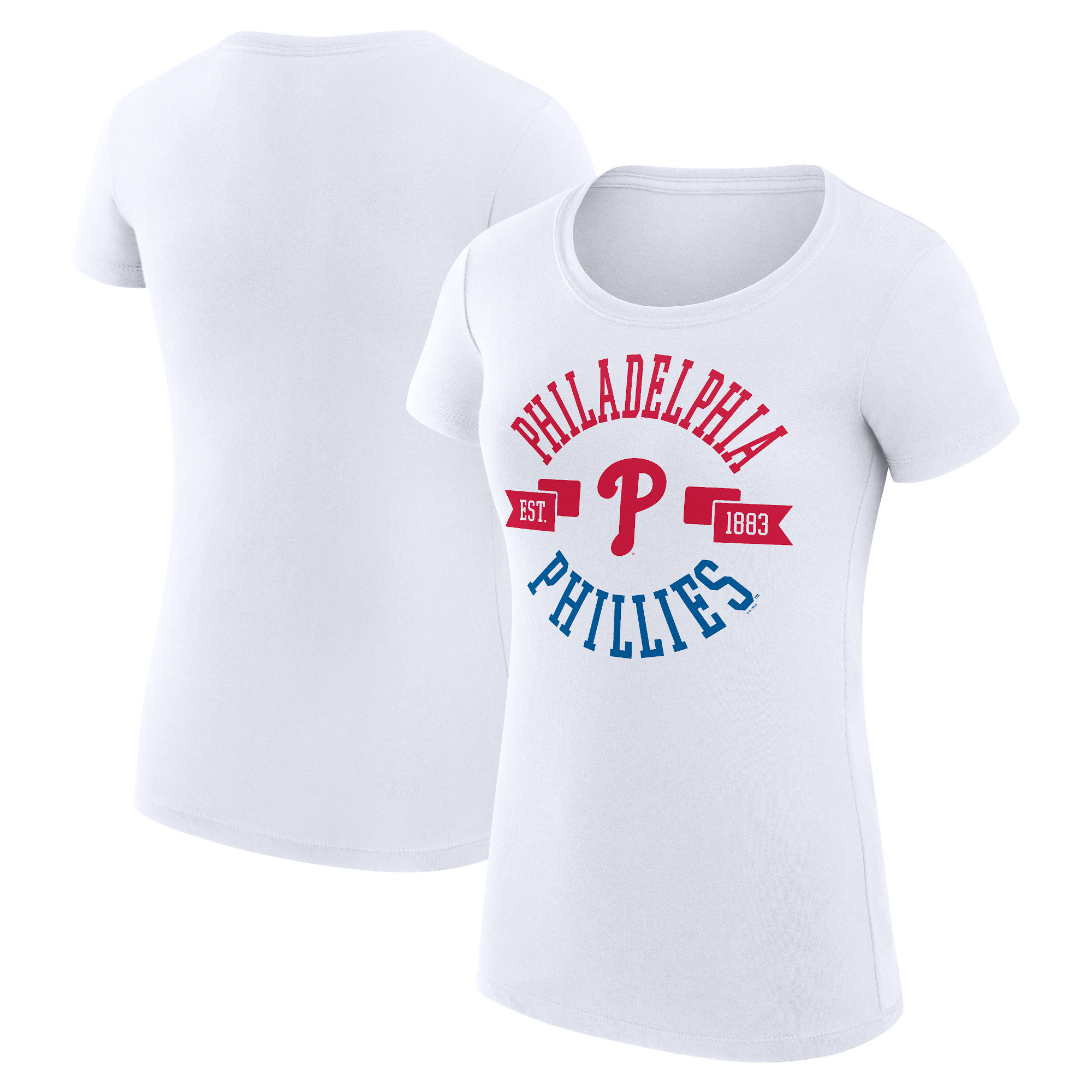 Women's G-III 4Her by Carl Banks White Philadelphia Phillies City Graphic Fitted T-Shirt