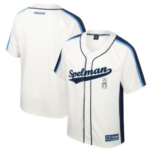 Men's Colosseum Cream Spelman College Jaguars Ruth Button-Up Baseball Jersey