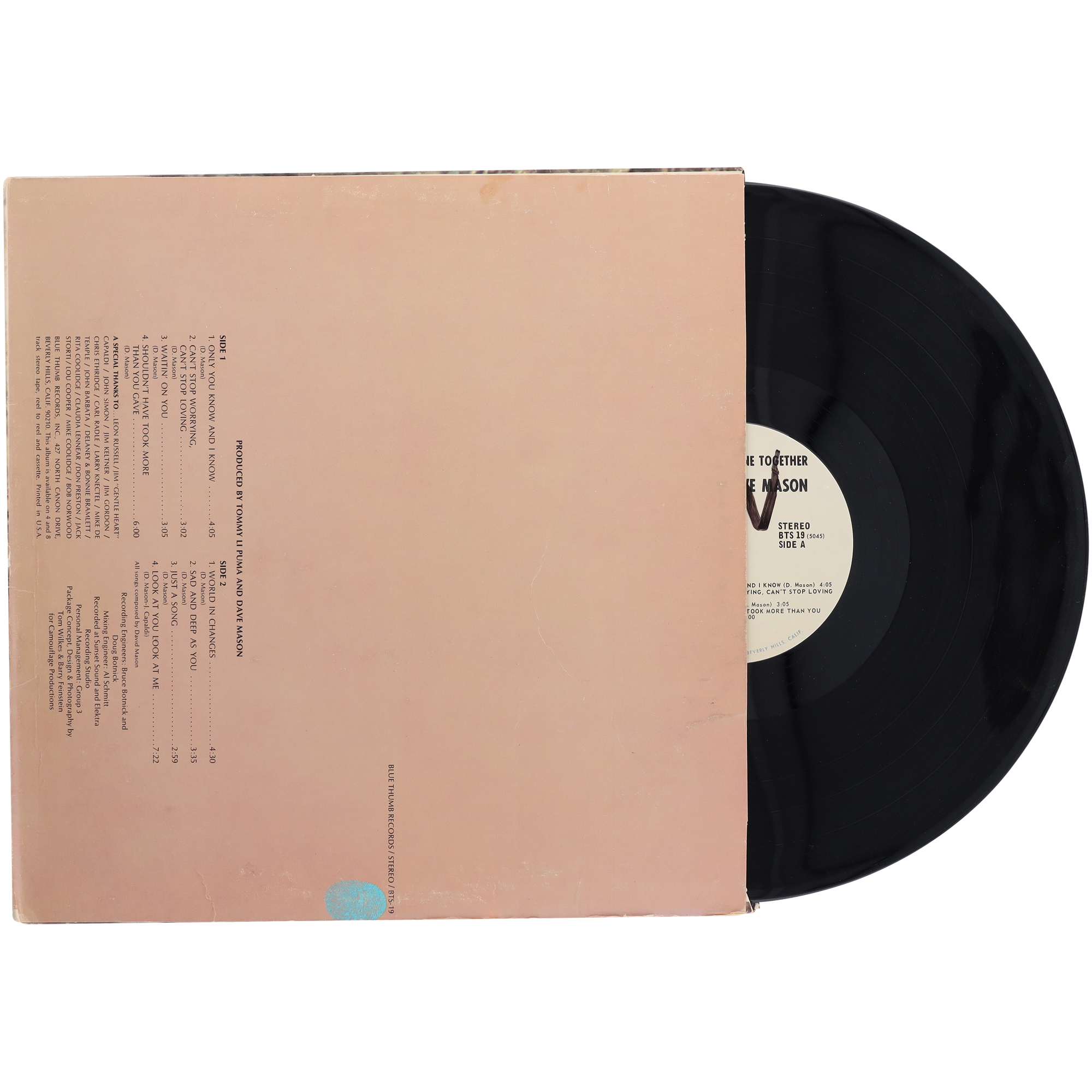 Dave Mason Autographed Alone Together Album - BAS - Image 5