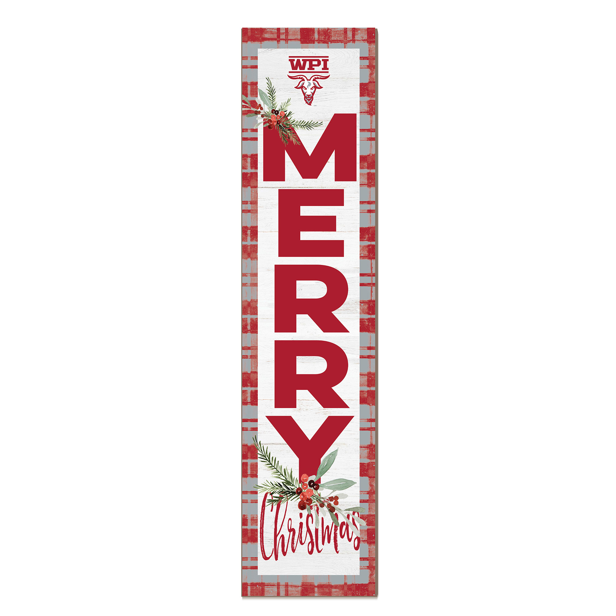 Worcester Polytechnic Institute Engineers 12'' x 48'' Outdoor Merry Christmas Leaner - Image 2