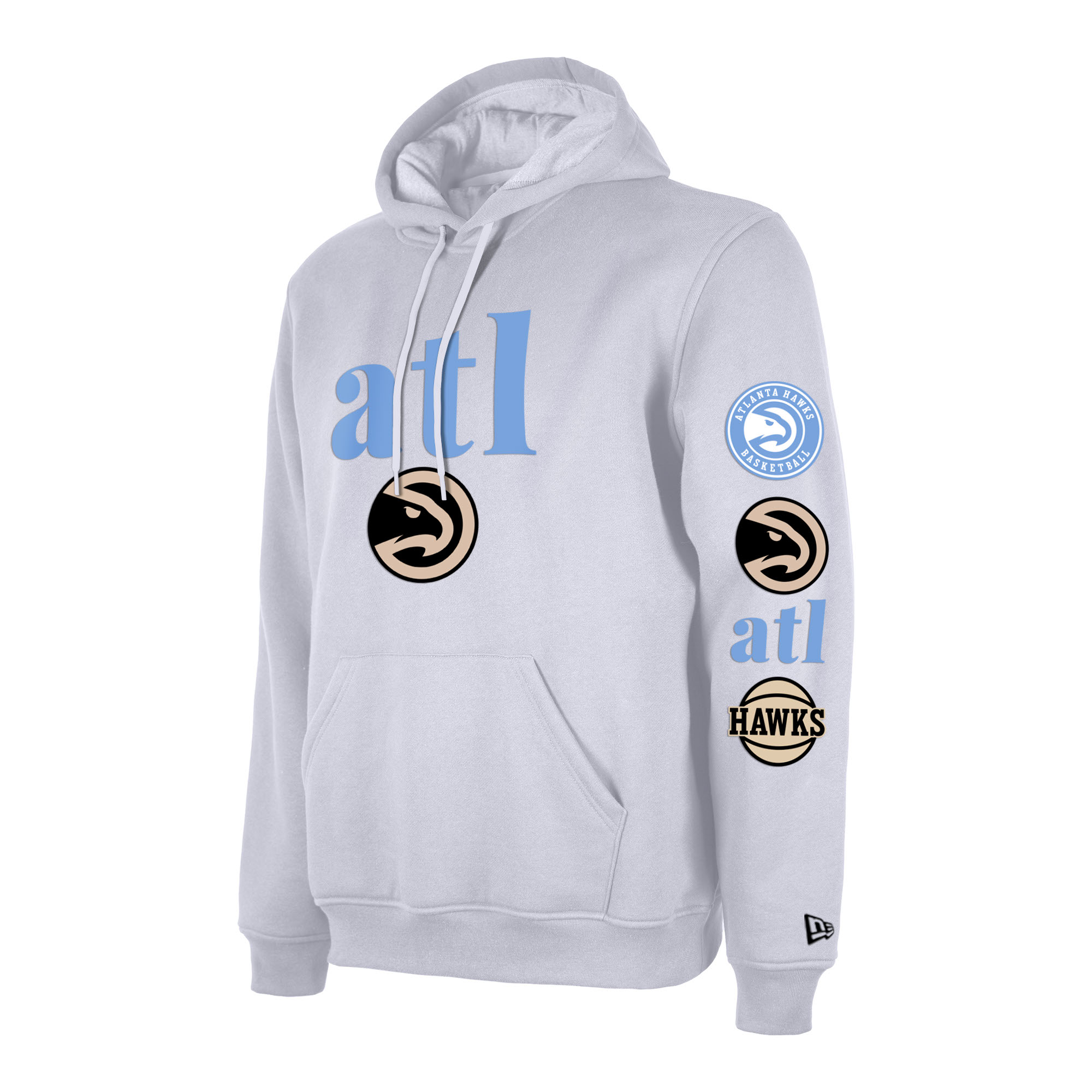 Men's New Era White Atlanta Hawks Big & Tall 2023/24 City Edition Jersey Pullover Hoodie - Image 6