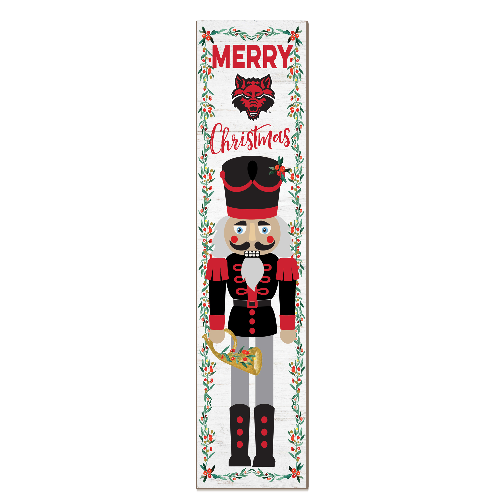 Arkansas State Red Wolves 11" x 46" Nutcracker Holiday Leaner Sign - Image 3