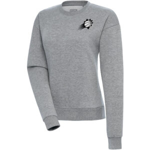 Women's Antigua  Heather Gray Phoenix Suns Brushed Metallic Victory Pullover Sweatshirt