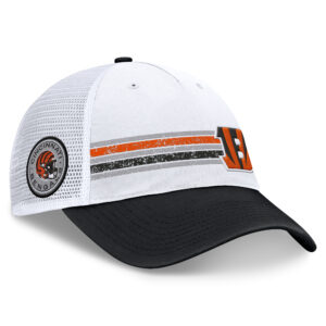 Men's Fanatics White/Black Cincinnati Bengals Flawless Stripe Adjustable Hat