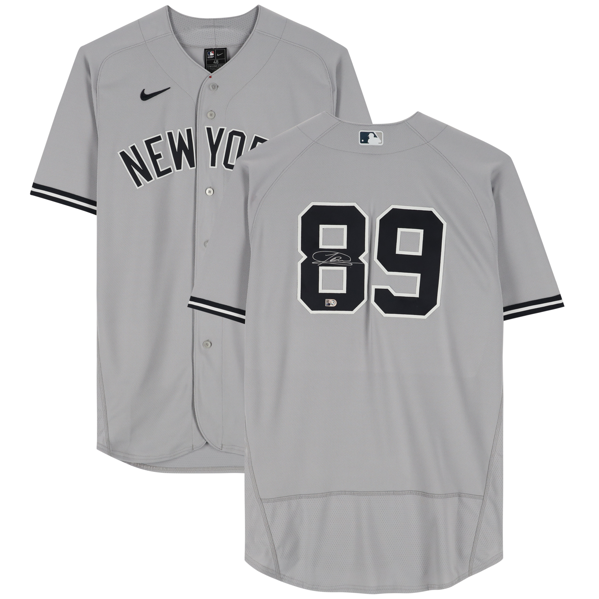 Jasson Dominguez New York Yankees Autographed Gray Nike Authentic Jersey - Image 5