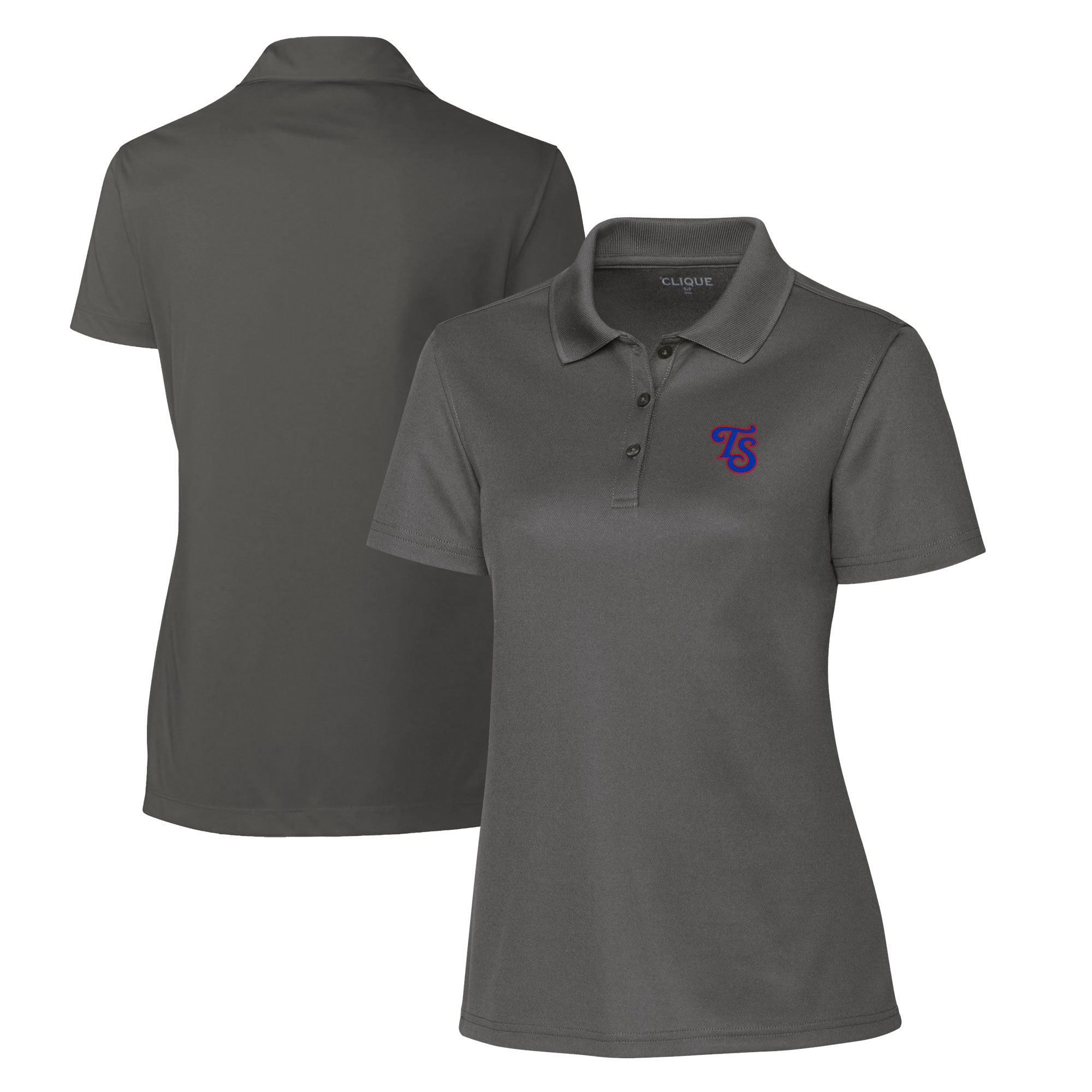 Women's Cutter & Buck Steel Tennessee Smokies Clique Spin Eco Performance Pique Women's Polo