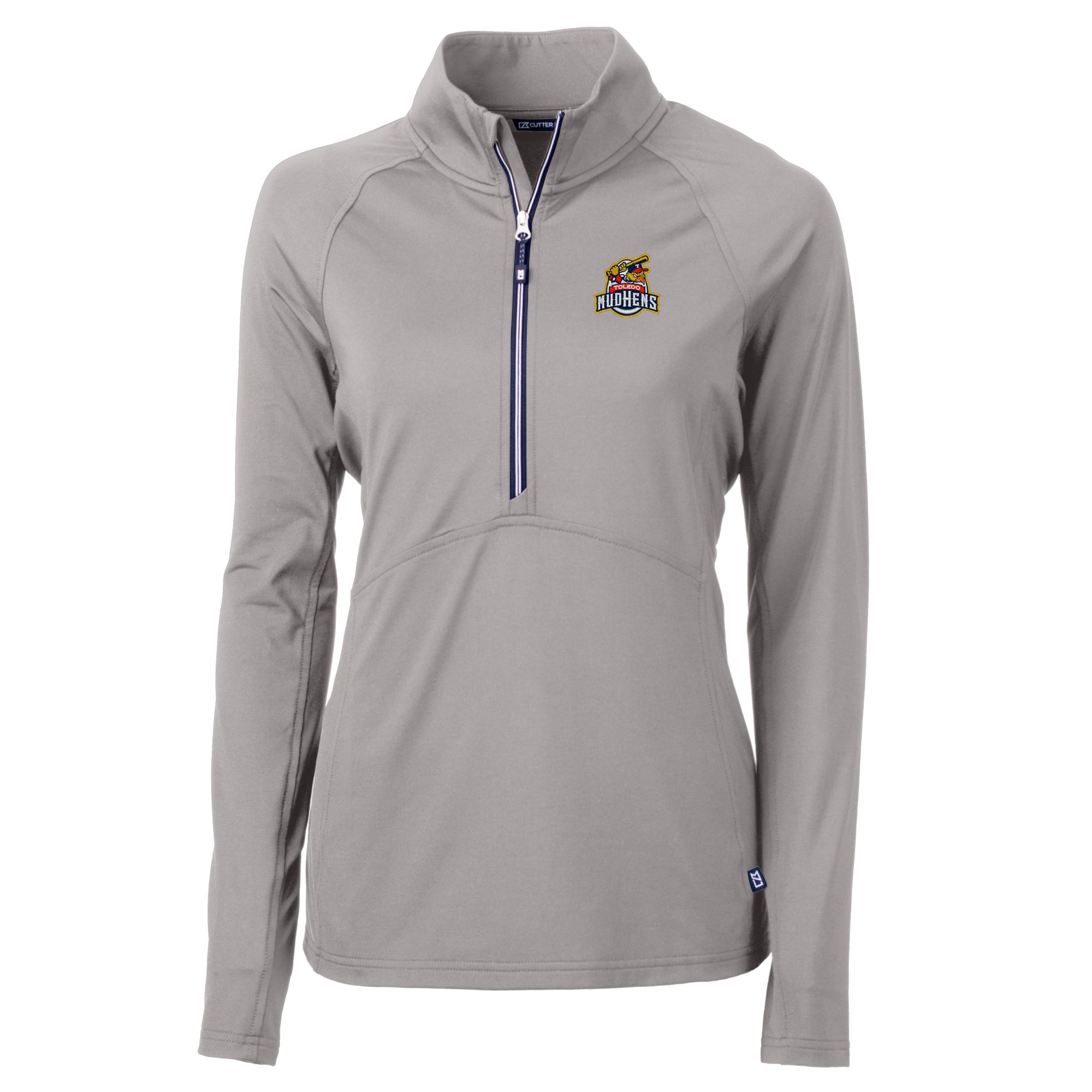 Women's Cutter & Buck Gray Toledo Mud Hens Adapt Eco Knit Stretch Recycled Half-Zip Top - Image 3