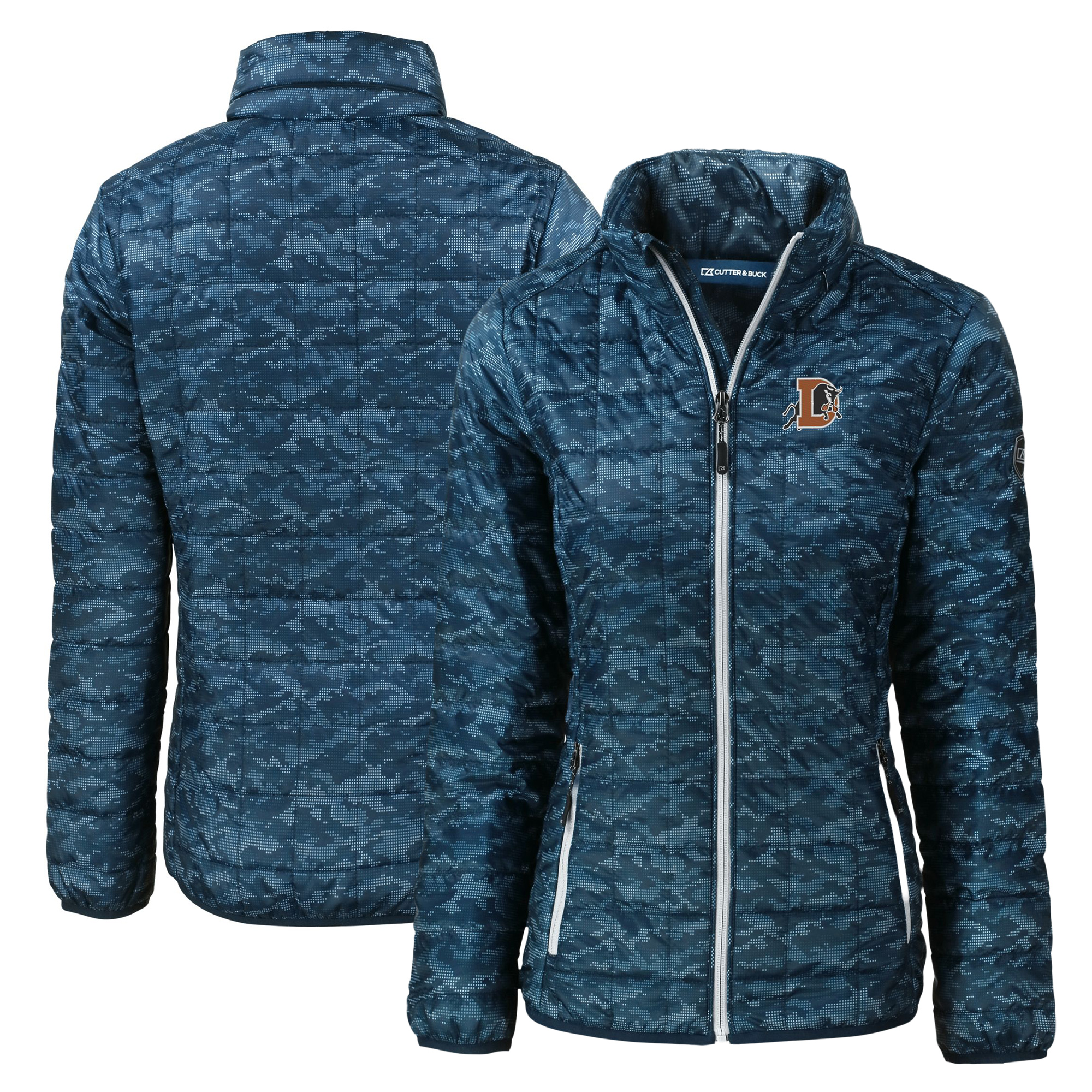 Women's Cutter & Buck Navy Durham Bulls Rainier PrimaLoft Eco Insulated Camo Full-Zip Puffer Jacket - Image 5