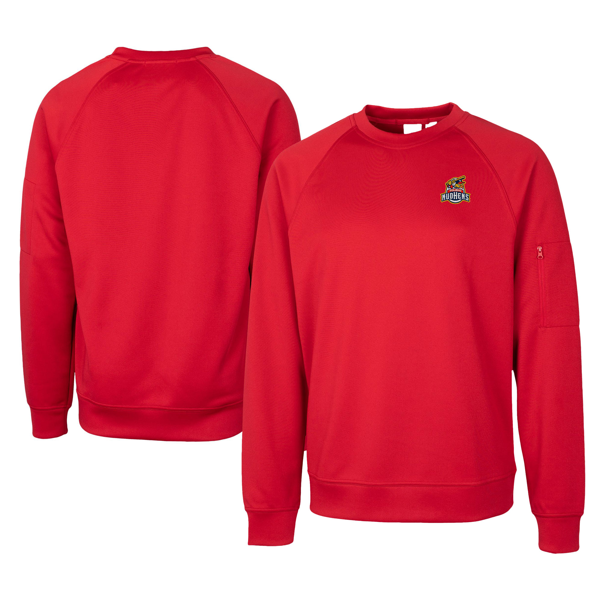 Unisex Cutter & Buck Red Toledo Mud Hens Clique Lift Eco Performance Sweatshirt