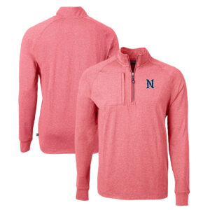 Men's Cutter & Buck  Heather Red Nashville Sounds Adapt Eco Knit Heather Recycled Quarter-Zip Pullover