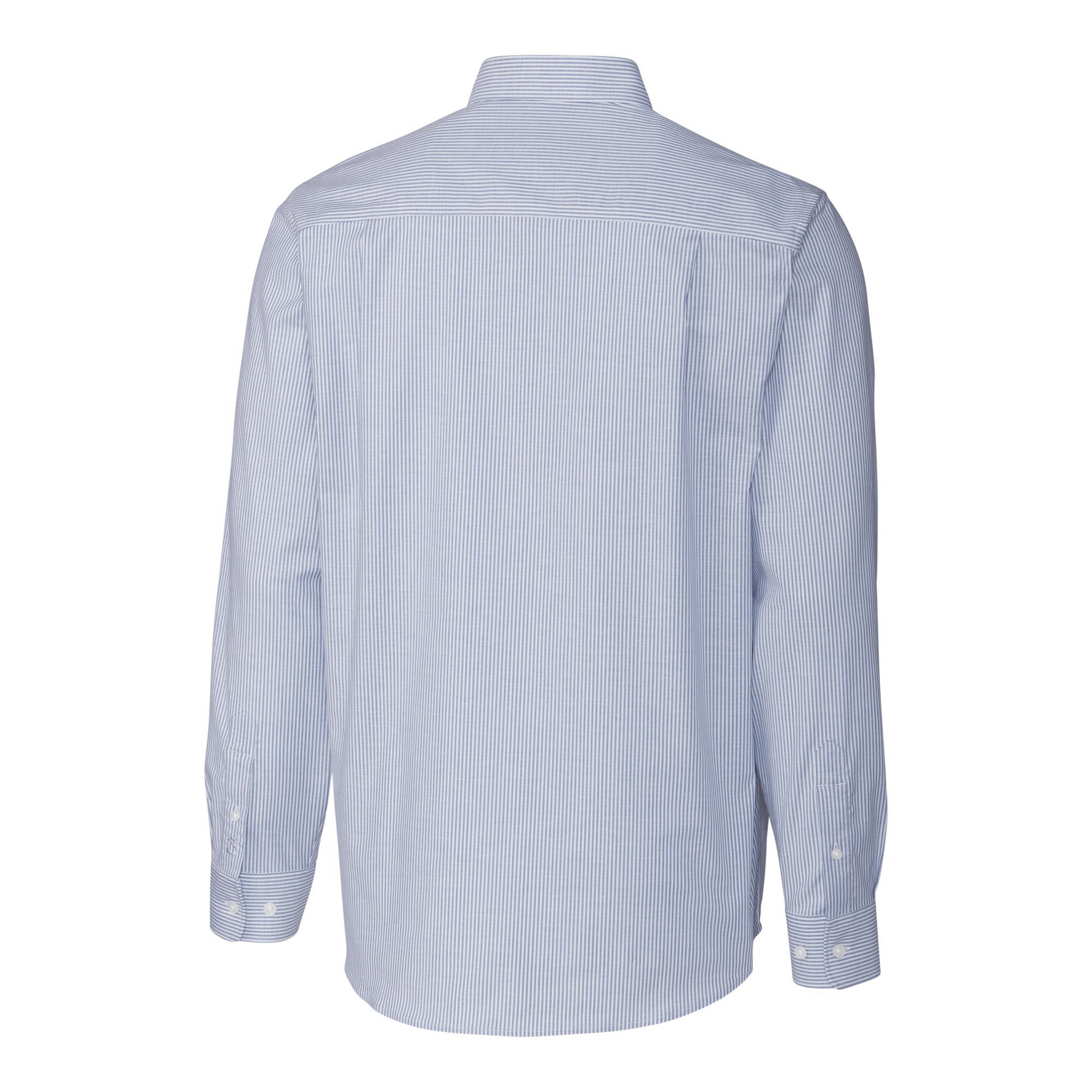 Men's Cutter & Buck Blue Frisco RoughRiders Oxford Stretch Stripe Long Sleeve Button-Down Dress Shirt - Image 4