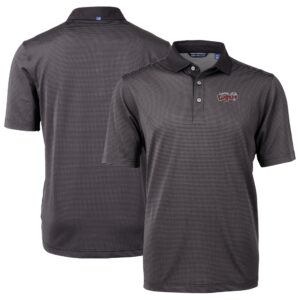 Men's Cutter & Buck Black/Gray Lansing Lugnuts Virtue Eco Pique Micro Stripe Recycled Polo