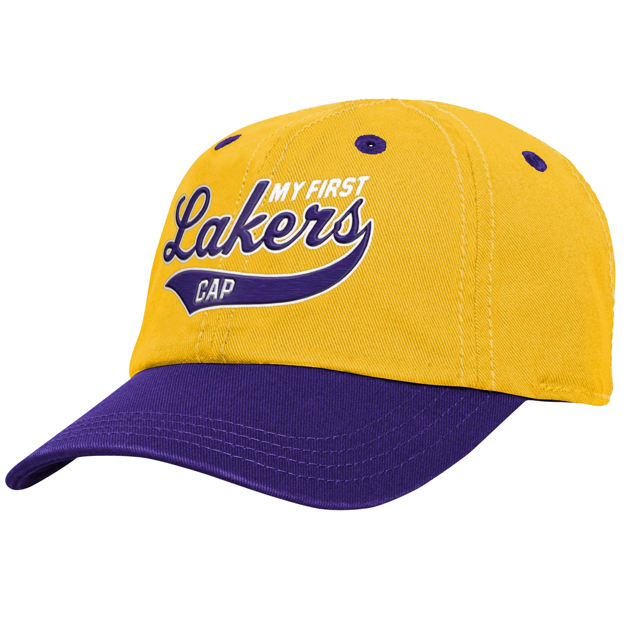 Infant Gold Los Angeles Lakers My First Tail Sweep Slouch Flex Hat