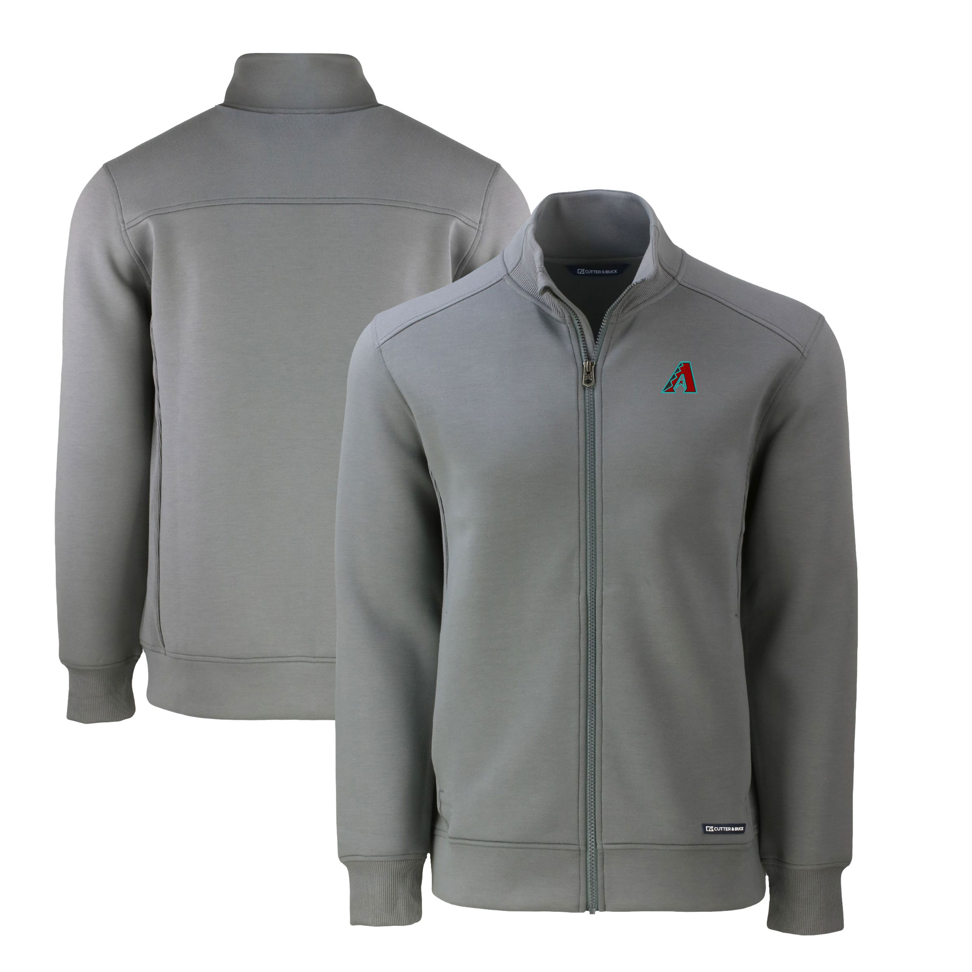Men's Cutter & Buck Gray Arizona Diamondbacks Roam Eco Recycled Full-Zip Jacket