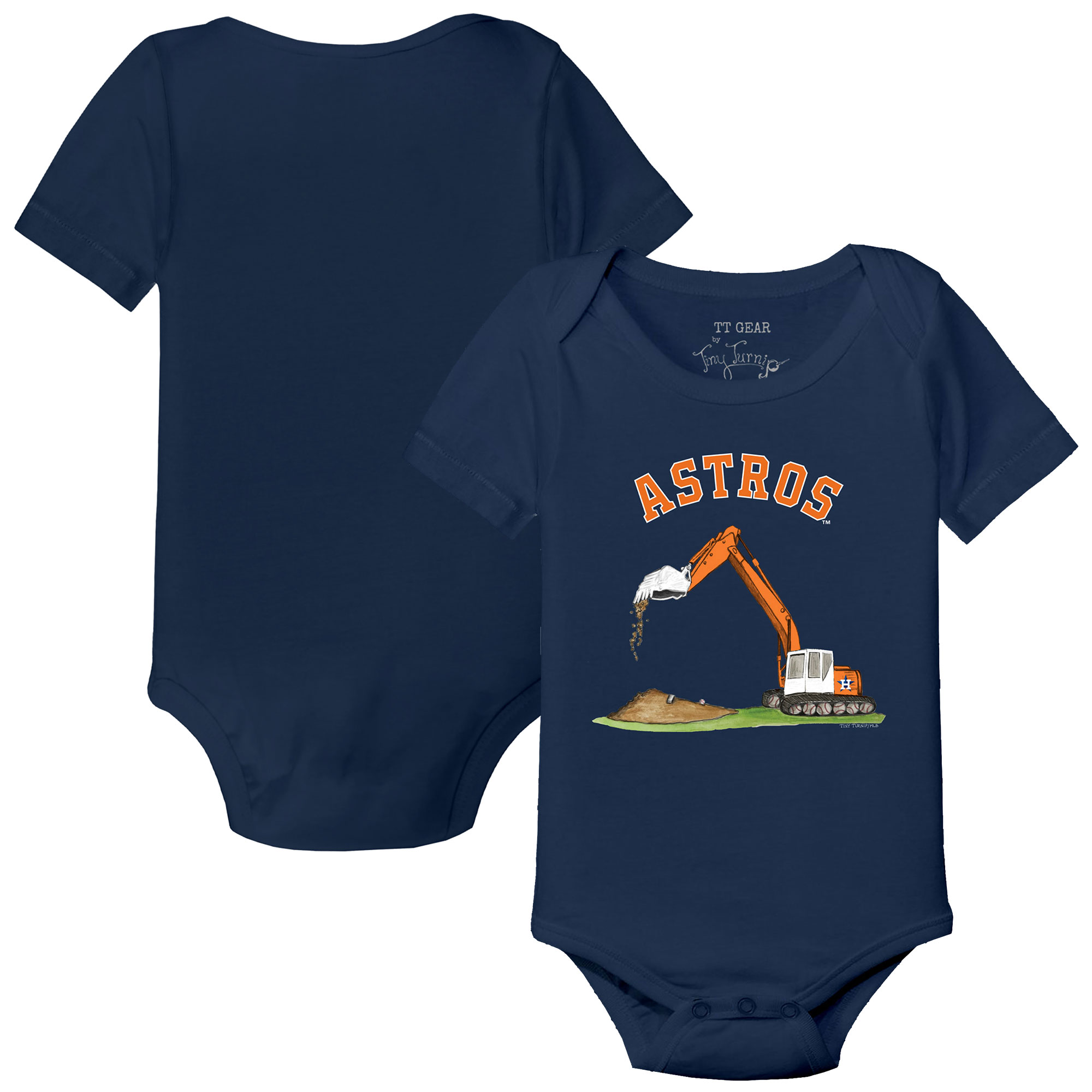 Infant Tiny Turnip Navy Houston Astros Excavator Bodysuit