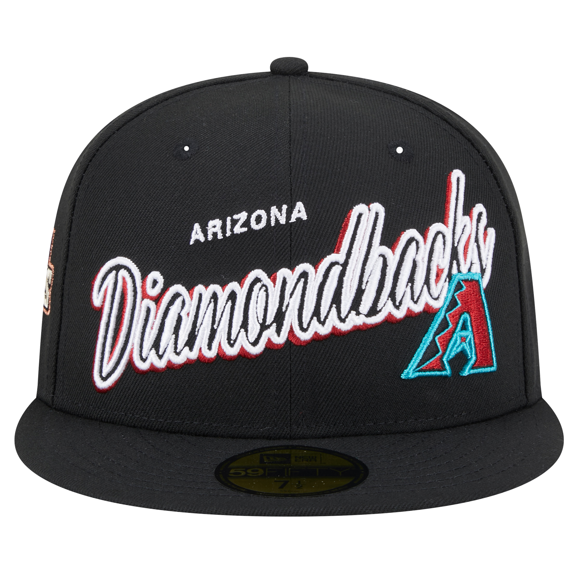 Men's New Era Black Arizona Diamondbacks Script Sided 59FIFTY Fitted Hat - Image 3
