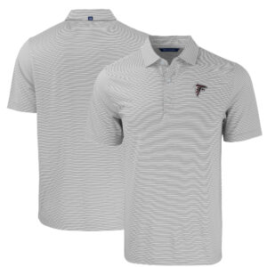 Men's Cutter & Buck Gray/White Atlanta Falcons  Big & Tall Forge Eco Double Stripe Stretch Recycled Polo
