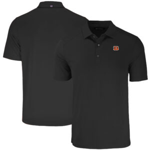 Men's Cutter & Buck Black Cincinnati Bengals  Forge Eco Stretch Recycled Polo