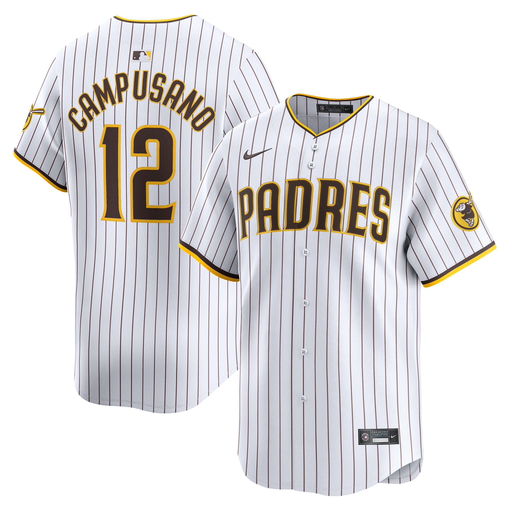 Men's Nike Luis Campusano White San Diego Padres Home Limited Player Jersey - Image 2