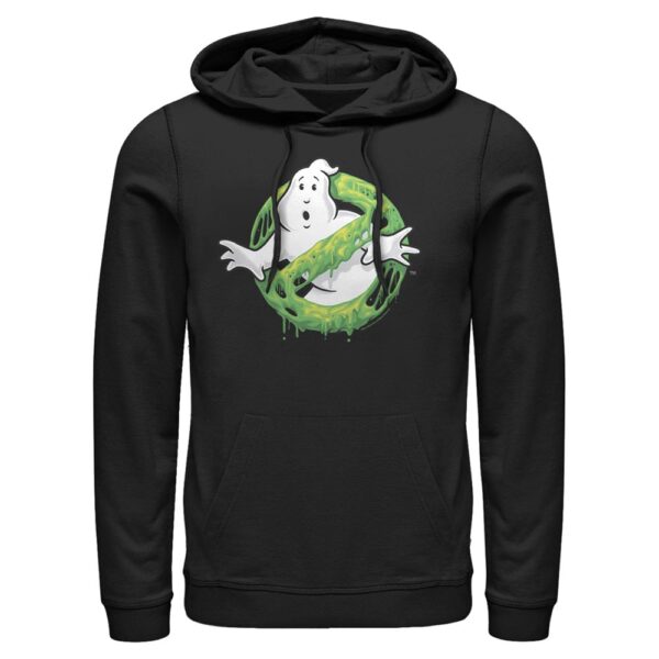 Men's Mad Engine Black Ghostbusters Ghost Logo Green Slime Graphic Pullover Hoodie