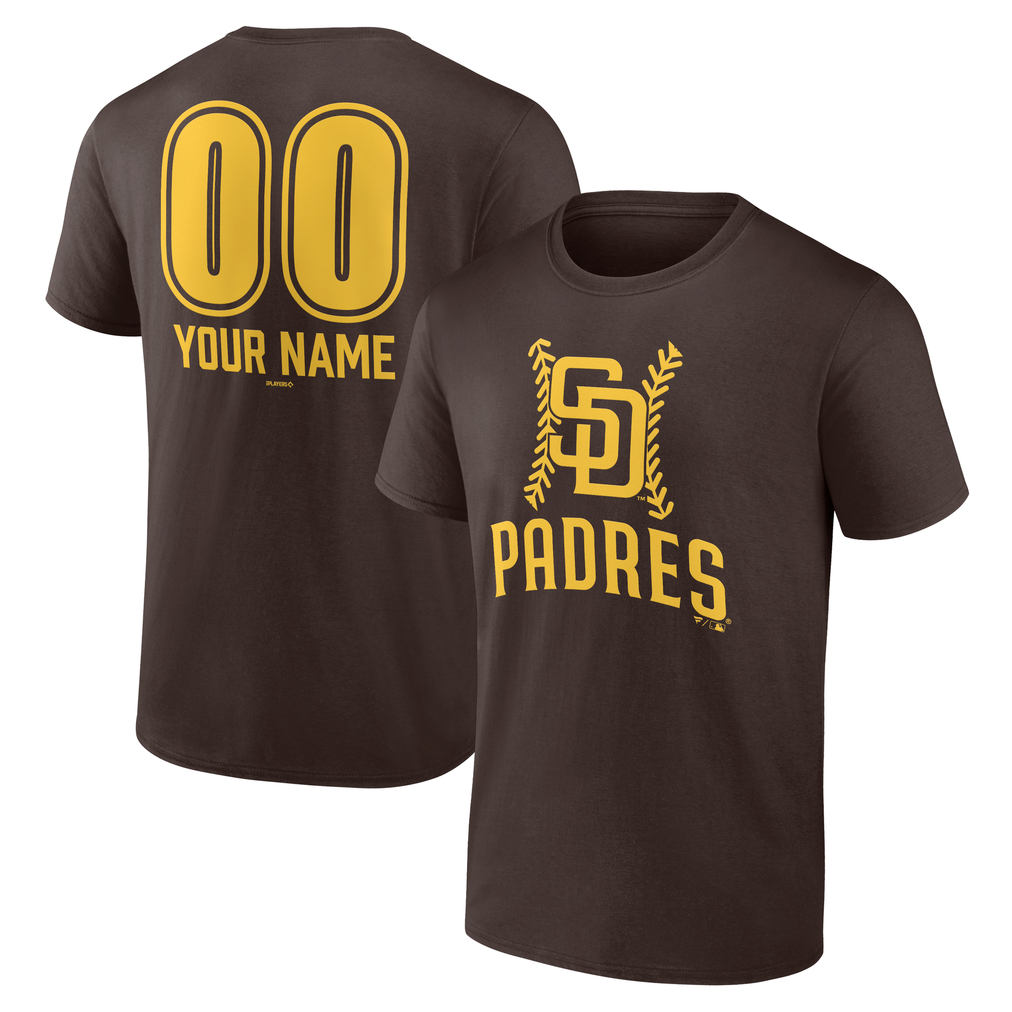 Men's Brown San Diego Padres Personalized Name & Number Fastball T-Shirt
